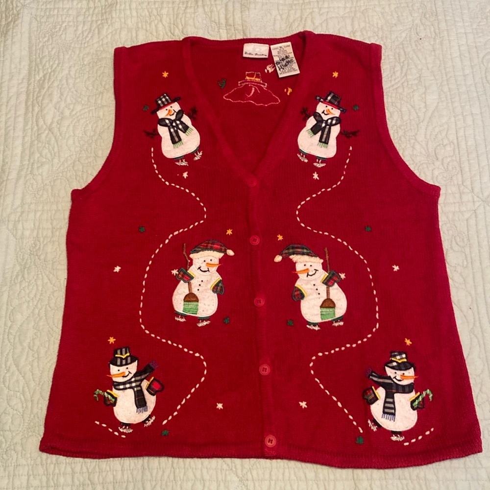 Vintage Snowman Holiday Vest